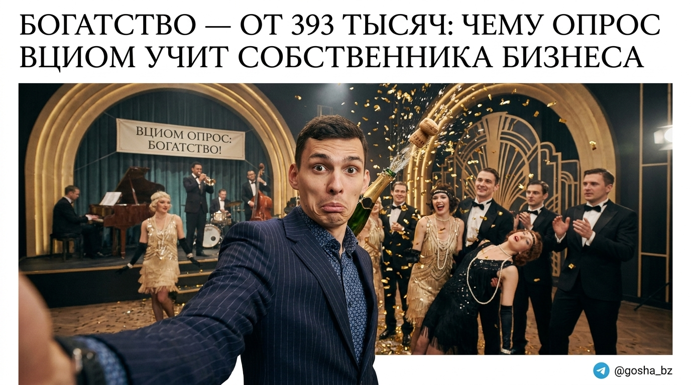 Богатство — от 393 тысяч: чему опрос ВЦИОМ учит собственника бизнеса